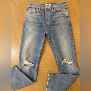 Re/Done women’s Light Blue Distressed Skinny Jeans